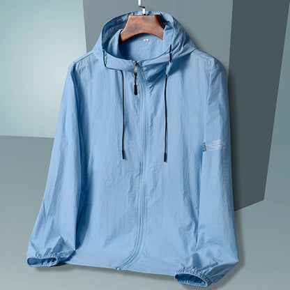 Zomer Jas met Capuchon – Sneldrogende Windbreaker voor Heren met UV-bescherming, Geschikt voor Vissen en Jagen