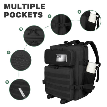 Tactische Rugzak 25L – Outdoor Unisex Legerrugzak met Molle-Systeem voor Hiking, Camping & Klimmen
