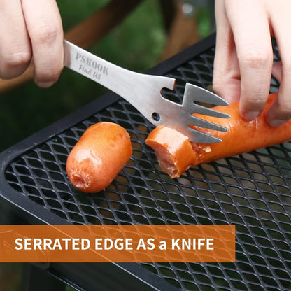 5-in-1 Outdoor-Survival-Besteck – Multifunktionslöffel, Gabel, Messer und Flaschen-/Dosenöffner, EDC-Camping-Set