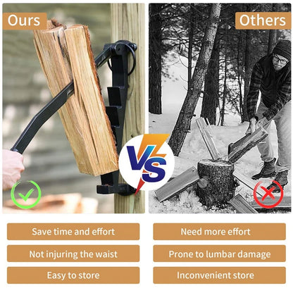 Manueller Holzspalter – an der Wand montierter Holzspalter aus Kohlenstoffstahl für Camping und Garten