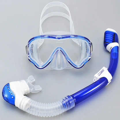 Kids Duikmasker en Snorkel Set | Zwembril met Gehard Glas, Panoramisch Zicht & Dry Top