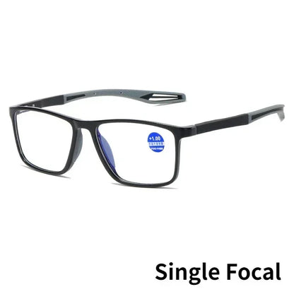 TR90 Multifocale Leesbril - Anti-blauw Licht Bril voor Mannen en Vrouwen, Ultralichte Progressieve Bril voor Dichtbij en Veraf