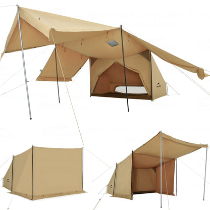Naturehike TC Cotton Militärzelt – 4-Jahreszeiten-Campingzelt mit Kaminöffnung für Survival und Bushcraft