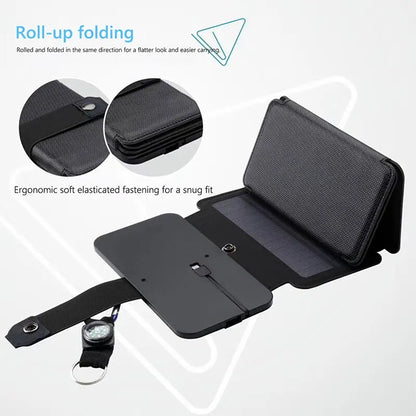 Faltbares Solar-Ladepanel – 5 V 1 A USB-Ausgang, tragbares multifunktionales Camping-Werkzeug