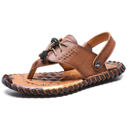 Zomer Heren Sandalen Comfort – Casual Outdoor Schoenen, Echt Koeienleer, Gladiator Stijl, Strand