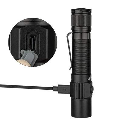 Tactische LED Zaklamp 1800 Lumen - Krachtige Oplaadbare Zaklamp met Type C USB voor Leger en Outdoor