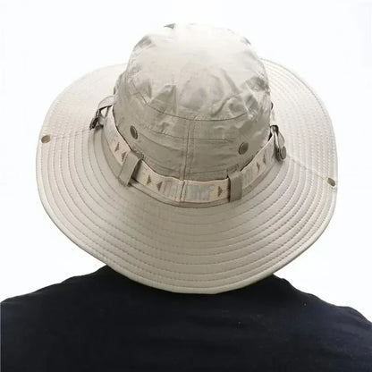 Zomer Bucket Hat voor Heren – UV-beschermende Outdoor Hoed met Brede Rand voor Hiking, Vissen & Strand